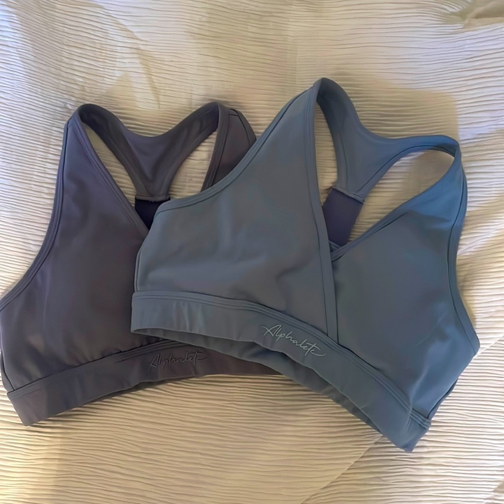 2 Alphalete Sports Bras Size Small Shades Of Blue 💙🦋